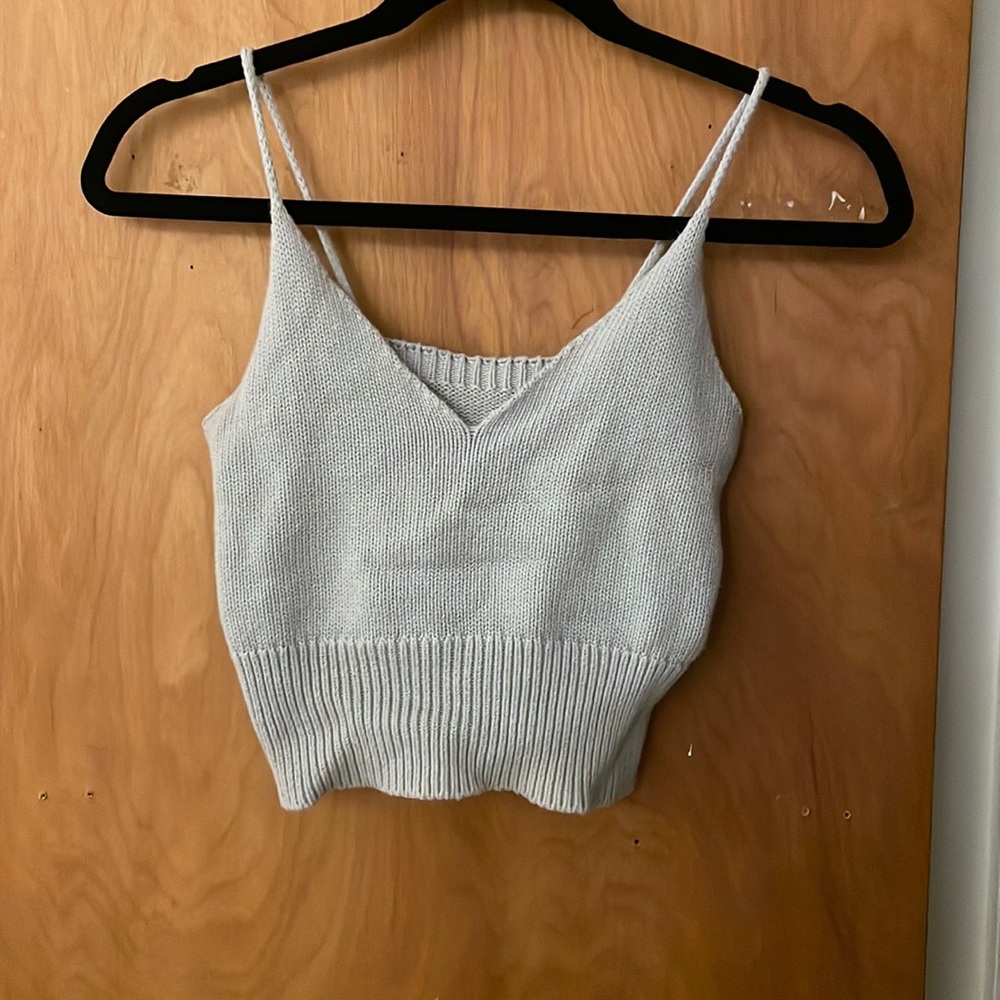 Baby Blue Brandy Melville Knit Tank Top